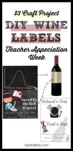 May 8th is the start of Teacher Appreciation Week. Looking for gift ideas? This DIY Wine label tutorial offers a cheap solution for any wine loving teacher. #teacherappreciation #wine #DIYlabel