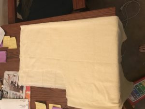Fold over fabric once, DIY Drool bib tutorial