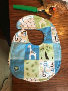 A teething bib for a drooling buddy