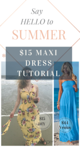 Make your own maxi dress for your beach excursions using the single-seam fabric from Joanns! #simplesewing #maxidresspattern