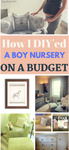 There's a large focus on girl nurseries these days. Here's how I decorated a boy nursery on a tight budget. #boynursery #diynursery #budgetnursery