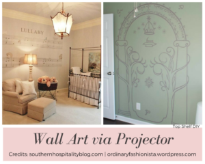 not good at free handing? use an overhead project to project your nursery image on the wall
