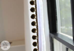 Give your standard ikea sheers a little boost by adding pom pom trim to the edge.