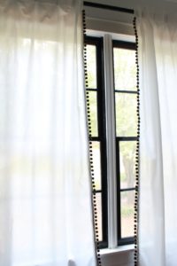 turn standard Ikea sheers into custom farmhouse curtains following this easy tutorial #farmhouse #ikeahack #ikeacurtains