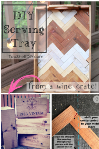 Get this extensive tutorial for not only how to make a wood tray, but how to add a herringbone inlay. All from an old wine crate! #herringbone #diydecor #woodworking #tipsandtricks