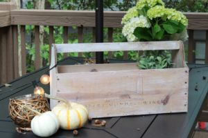 DIY Farmhouse Tool Caddy made from a repurposed wine crate! #farmhousedecor