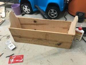 Making a farmhouse tool caddy is easy once you've got the side profiles added to your box
