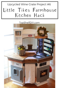Beadboard? Check. Chalkboard sign? Check. Butcher block countertops? Check! Find out how to hack your kid's kitchen and add a drop leaf table!