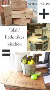 Learn how to add a drop leaf table to your kid's kitchen following this farmhouse hack tutorial!