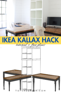 Jazz up your home office by following this Ikea Hack including free build plans. #ikeahack #kallax #ikea