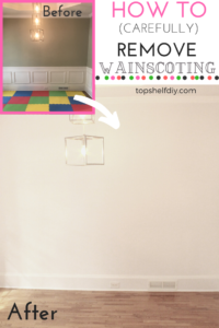 How to remove pre-existing wainscoting without destroying your drywall! #wainscoting #diywainscoting #wainscotingremoval