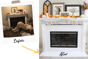 How I updated our fireplace with simple paint and trim!