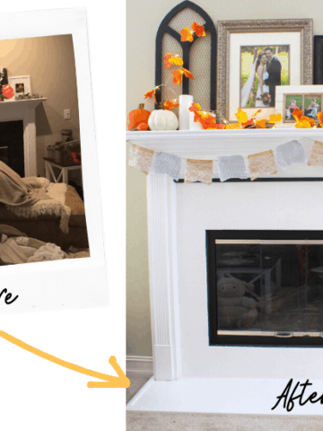 How I updated our fireplace with simple paint and trim!