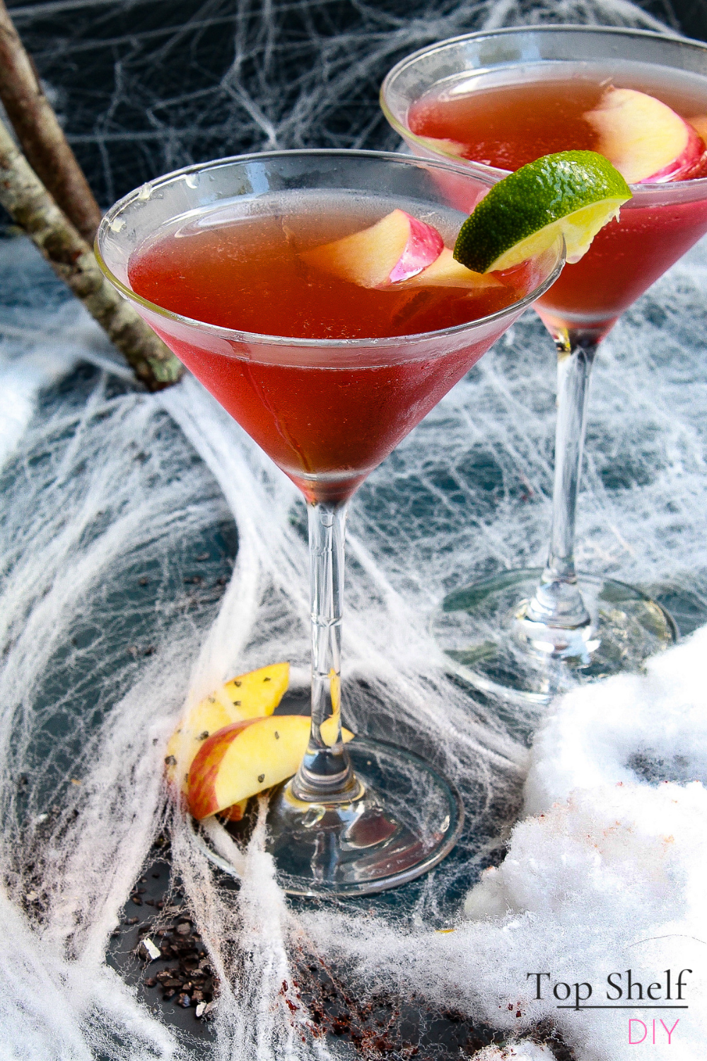 One whiff of this poison apple martini, and cocktail hour will never be the same. Get the recipe for three Halloween Cocktail appletini variations. #Halloweentreat