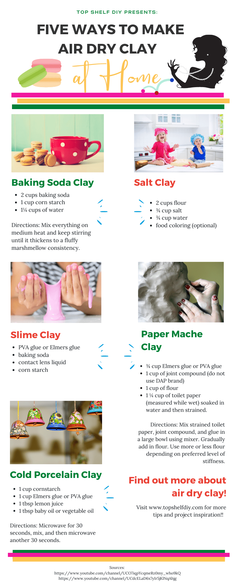 Air dry clay is super easy to make during a quarantine. Here are five ways to pull it together using ingredients in your pantry, PLUS three simple Christmas decor projects using clay. 