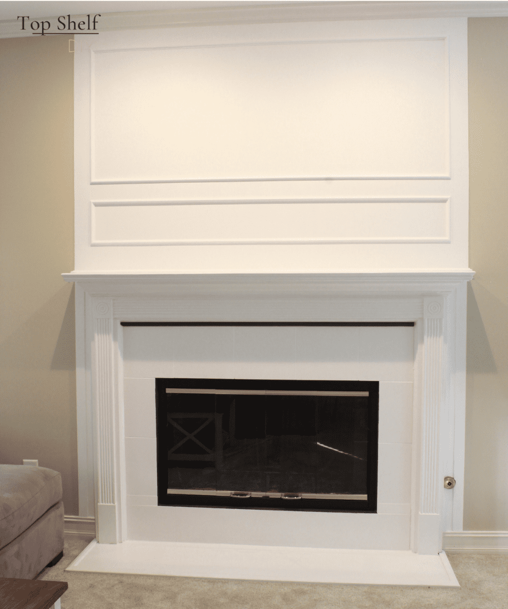 Ugly 90s fireplace with black marble surround. Here's how I updated everything with trim and white paint. 