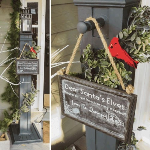 Make a statement on your front porch by building this holiday lamp post! Great for wrapping with garland or hanging custom signs. Catch the tutorial here.