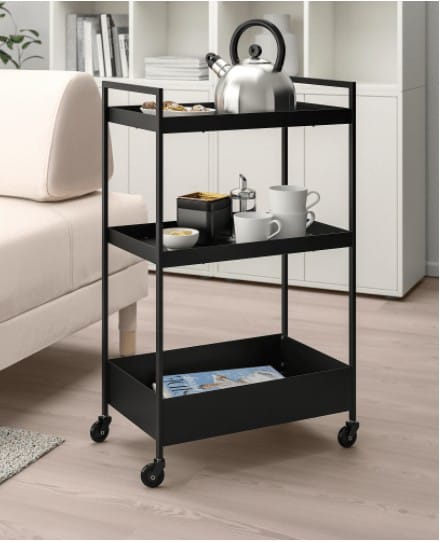 The IKEA Nissofors utility cart presents another ikea bar cart hack option, in case you are looking for 18 ways to build a bar cart for less than $110. 