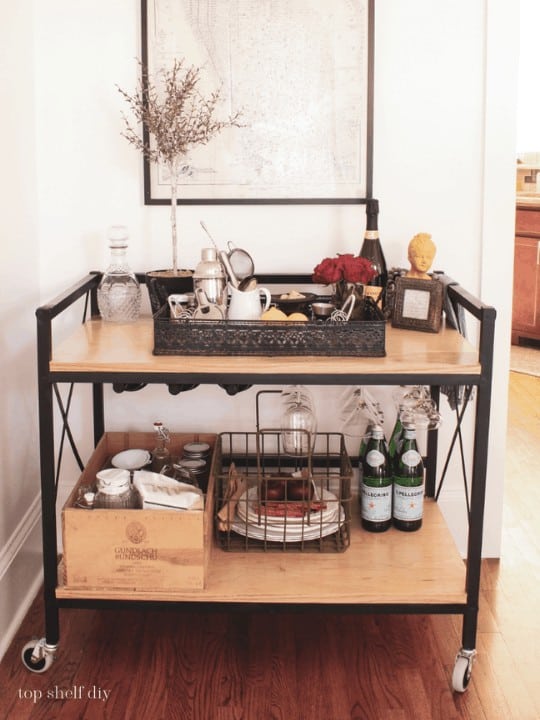 Building your own bar cart isn't difficult once you have a little inspiration. Modern, industrial, outdoor, indoor -- we've got every style covered in this post. Each DIY Bar Cart is built from scratch and is mounted on wheels!