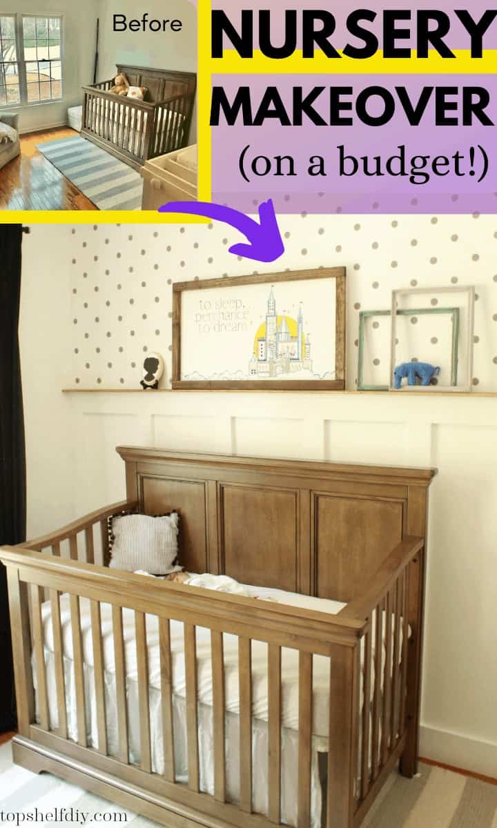 My second son's nursery transformation was simple: one feature wall and a can of white paint for the rest. Throw in some custom curtains and you've got yourself a winner. Get all the details here. 