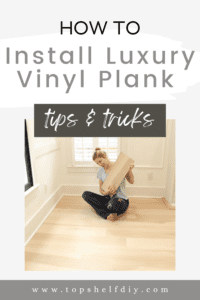 Tips and tricks for installing luxury vinyl plank in your home. Which corner to start, how to space them, how to click them together, and more. It significantly brightened up our space and left our living room smelling fresher!