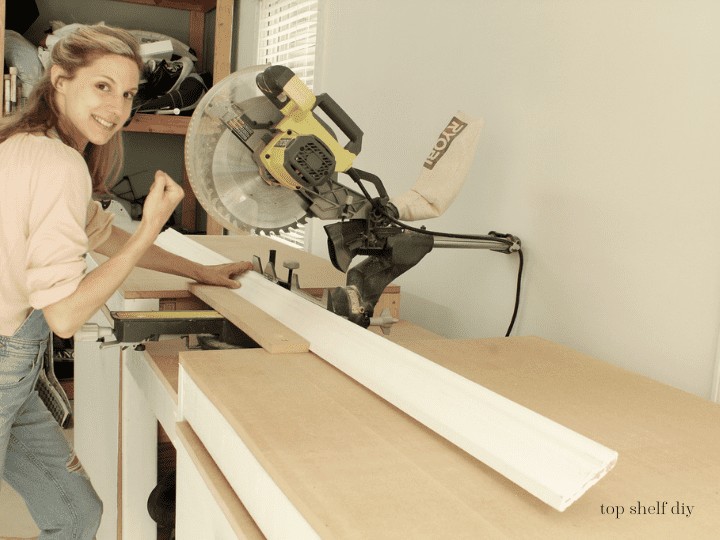 There are few things scarier than firing up a power tool for the first time. Don't let the fear paralyze and keep you from getting started! Follow along to see how to dip your toes into the water. Easy step-by-step tutorial for using a miter saw. #powertools #mitersaw